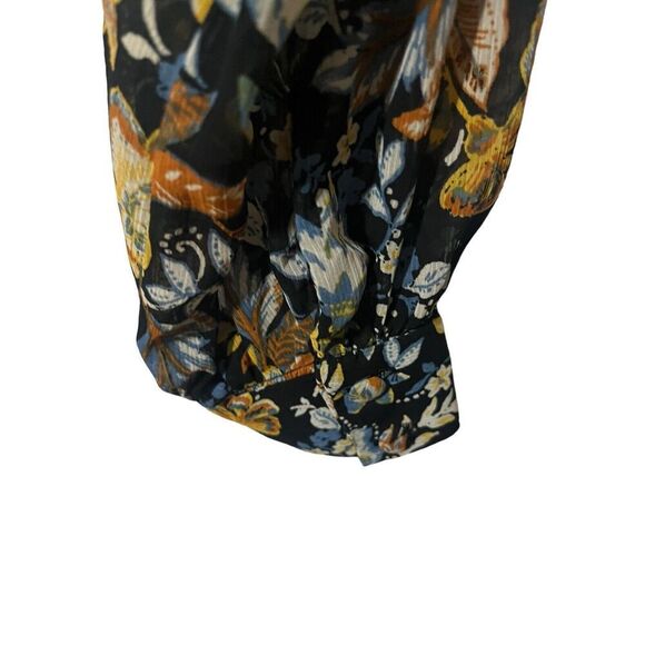 Lucky Brand Floral Long Sleeve Maxi Dress Size Large V Neck Boho - Picture 4 of 5